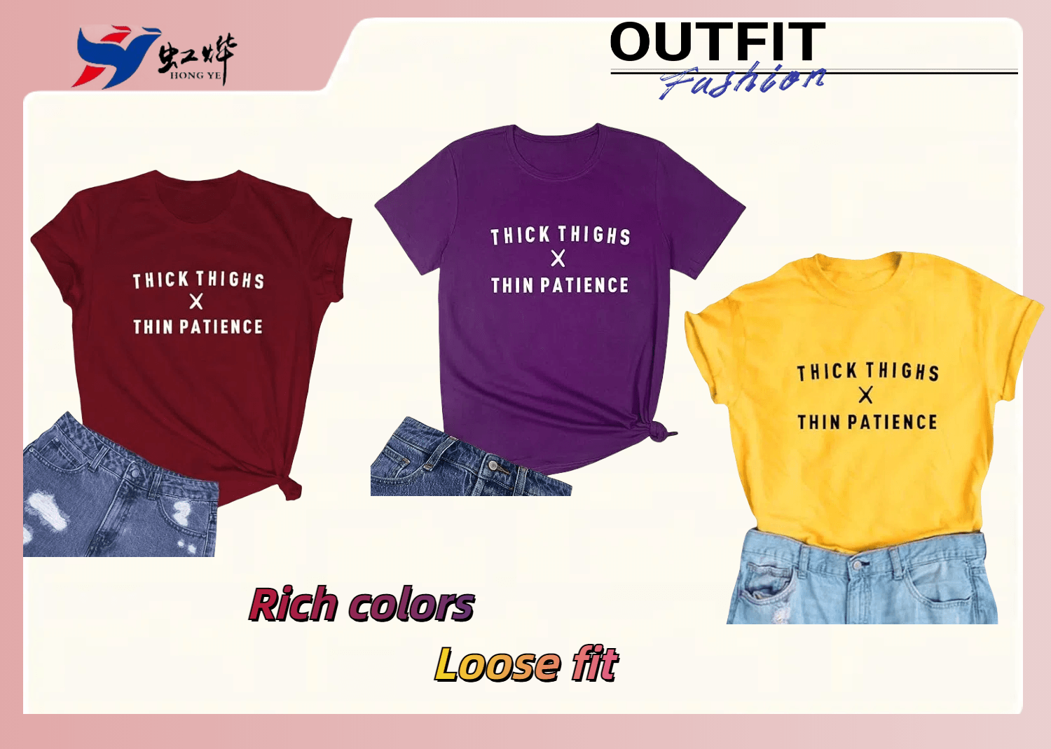 different colors of Women's short sleeve T-shirt